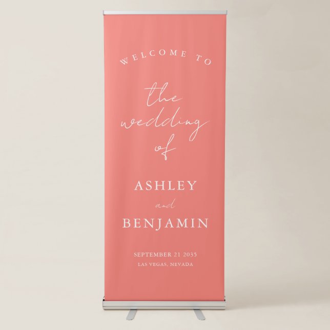 Simple Elegant Welcome Wedding Retractable Banner (Front)