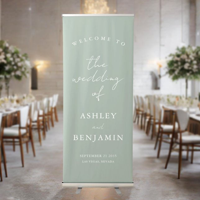 Simple Elegant Welcome Wedding Retractable Banner (Creator Uploaded)