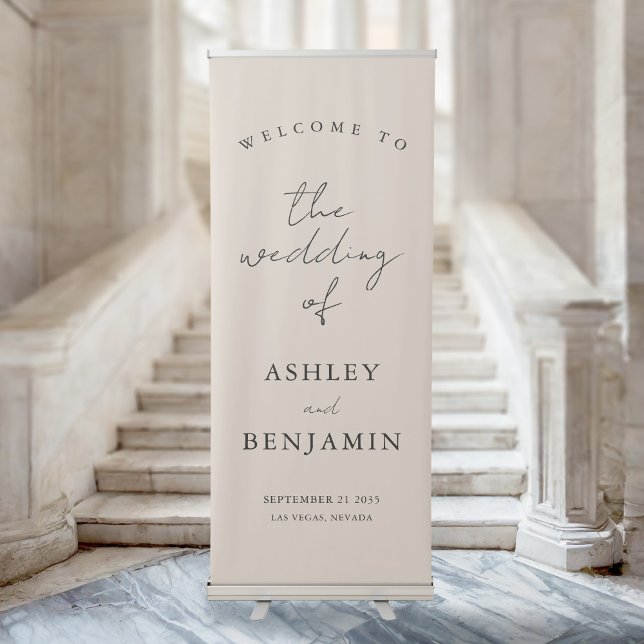 Simple Elegant Welcome Wedding Retractable Banner (Creator Uploaded)