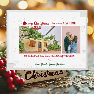 Simple Elegant We've Moved for Christmas Photos Announcement