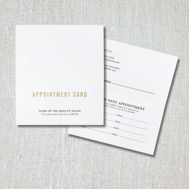 Simple Elegant White Beauty Appointment Card (Creator Uploaded)