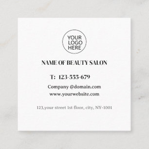 Simple Elegant White Beauty Salon Logo or QR Code  Appointment Card