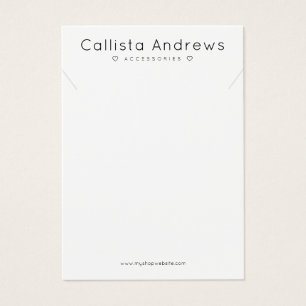 Simple Elegant White Black Hearts Necklace Display