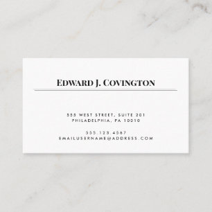 Simple Elegant White Black Networking Business Card