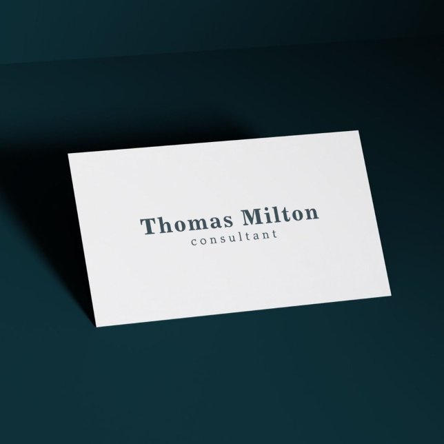 Simple Elegant White Blue Consultant Business Card (Creator Uploaded)