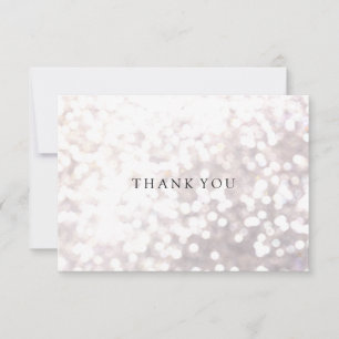 Simple Elegant White Bokeh Thank You Card