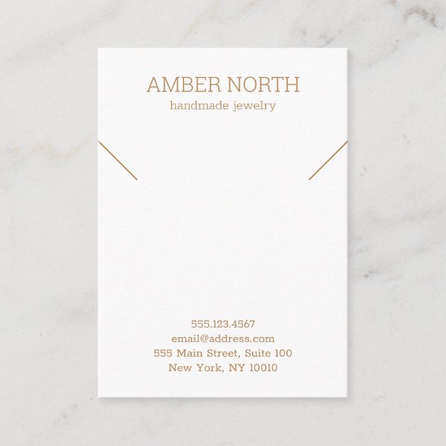 Simple Elegant White Bracelet  Necklace Business Card (Front)