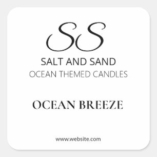 Simple Elegant White Candle Product Labels