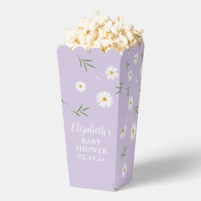 Simple Elegant White Daisies Baby Shower  Favour Box (Popped)