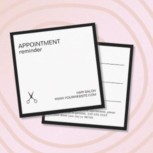 Simple Elegant White Dark Grey Hair Appointment Card
