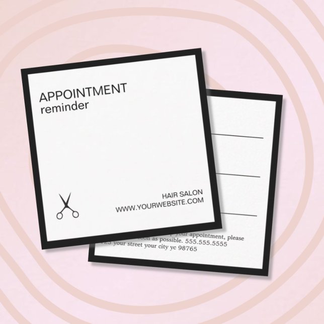 Simple Elegant White Dark Grey Hair Appointment Card (Creator Uploaded)