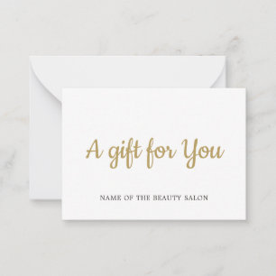 Simple Elegant White Faux Gold Beauty Gift card