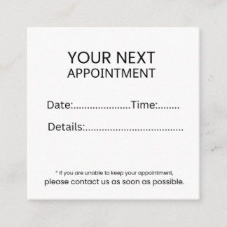 Simple Elegant White Gold Beauty Appointment Card