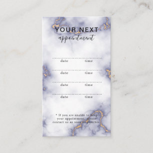 Simple Elegant White Gold Beauty Appointment Card
