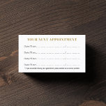 Simple Elegant White Gold Beauty  Appointment Card<br><div class="desc">Simple elegant customisable appointment card for beauty salon (hair,  makeup,  nail). Elegant design with light white background and gold coloured text.</div>
