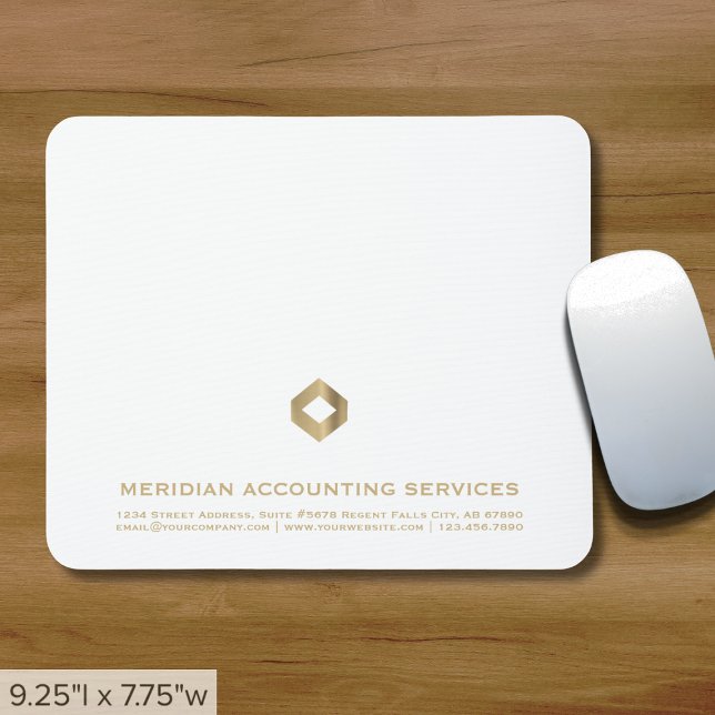 Simple Elegant White Gold Logo Mouse Mat (Creator Uploaded)