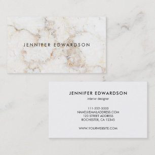 Simple elegant white gold marble professional business card
