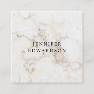 Simple elegant white gold marble professional square business card