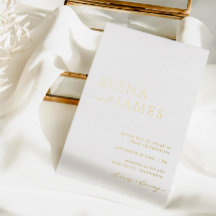 Simple Elegant White & Gold Minimalist Wedding 