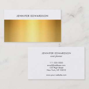 Simple elegant white gold professional business card