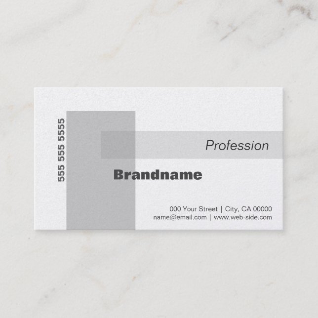 Simple Elegant White Grey Style Professional Business Card (Front)