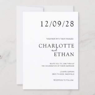 Simple, elegant white invitation