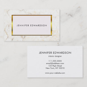 Simple elegant white marble pattern professional business card