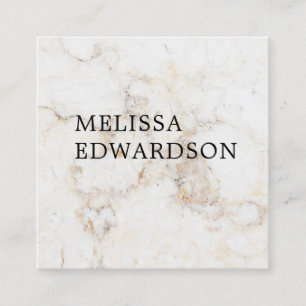 Simple elegant white marble professional square business card