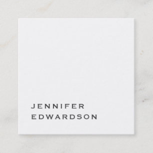 Simple elegant white minimalist professional. square business card