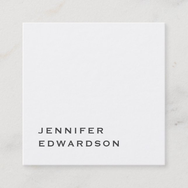 Simple elegant white minimalist professional. square business card (Front)