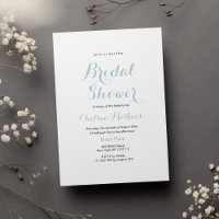 Simple elegant white pastel blue Bridal Shower