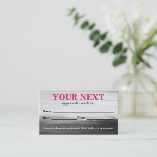 Simple Elegant White Pink Beauty Appointment Card