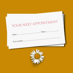 Simple Elegant White Rose Beauty Appointment Card
