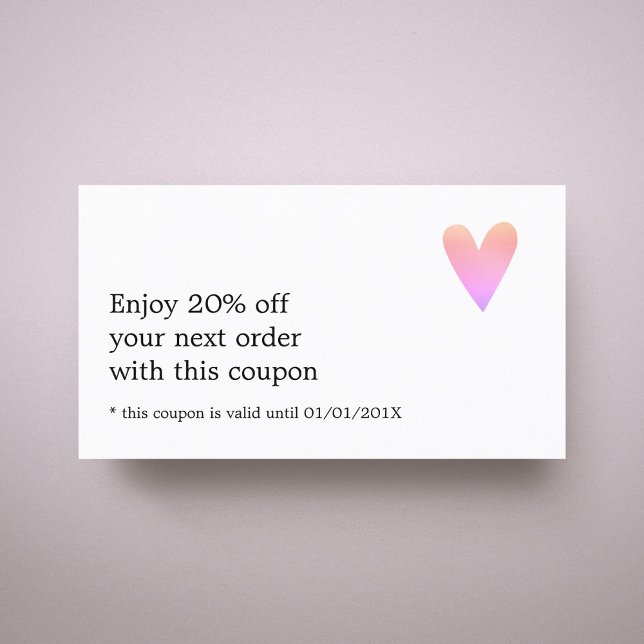 Simple Elegant White Rose Heart Coupon (Creator Uploaded)