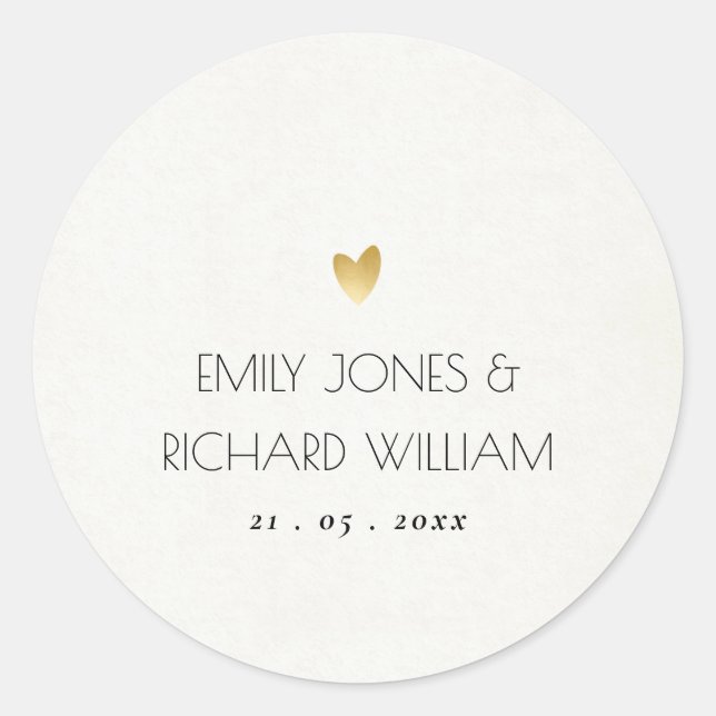 SIMPLE ELEGANT WHITE TYPOGRAPHY TEXT ONLY CLASSIC ROUND STICKER (Front)