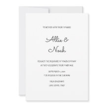 Simple & Elegant White Wedding Invitation Card