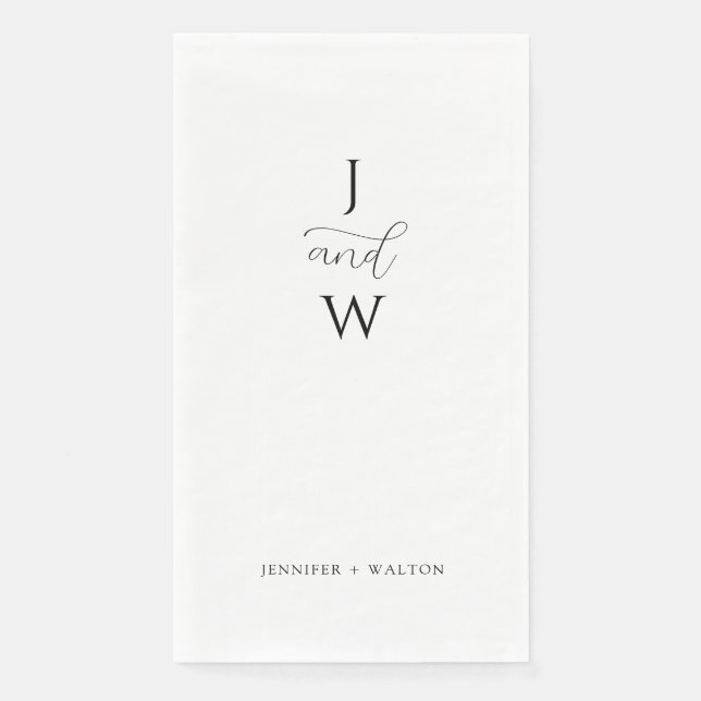 Simple Elegant white wedding Napkin (Front)