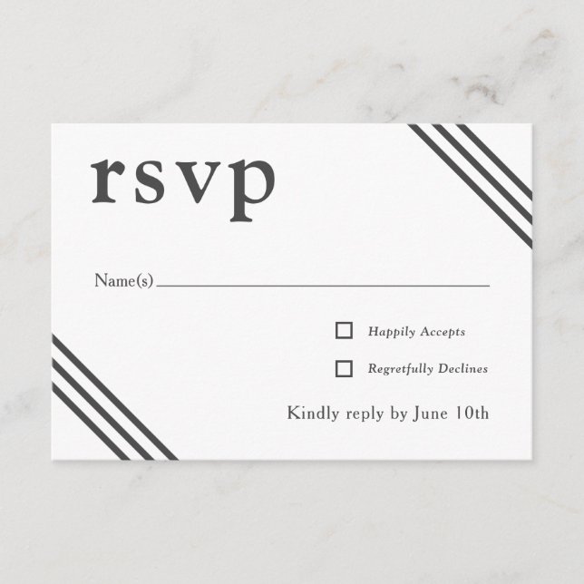 Simple Elegant White Wedding RSVP Enclosure Card (Front)