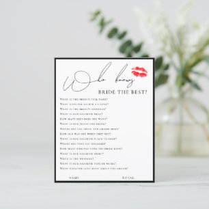 Simple elegant who knows the bride best game