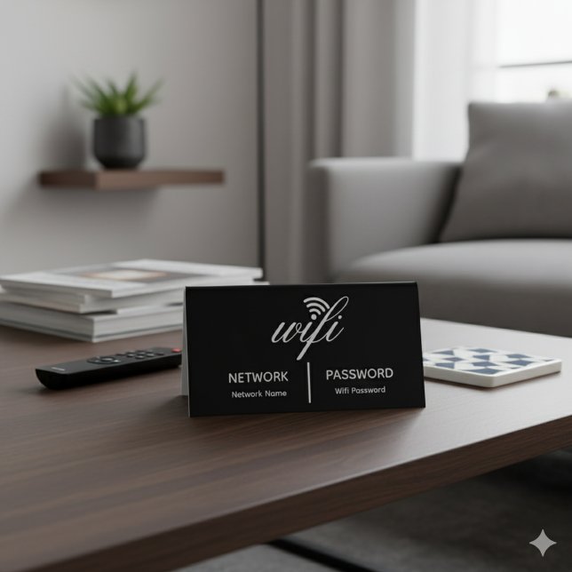 Simple Elegant Wifi Network Password Info Black (Creator Uploaded)