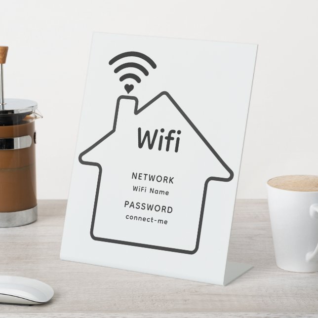 Simple Elegant Wifi Network Password Info Pedestal Sign (In SItu)