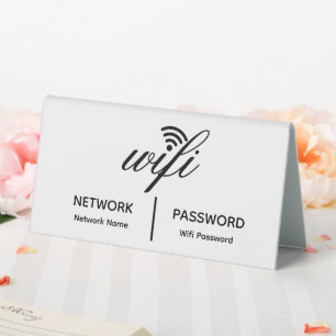 Simple Elegant Wifi Network Password Info White