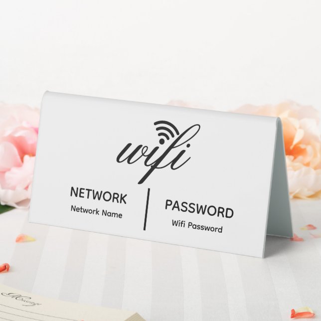 Simple Elegant Wifi Network Password Info White (In SItu (Wedding))