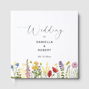 Simple Elegant Wildflower Wedding  Guest Book