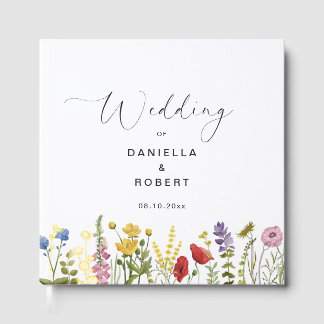 Simple Elegant Wildflower Wedding  Guest Book