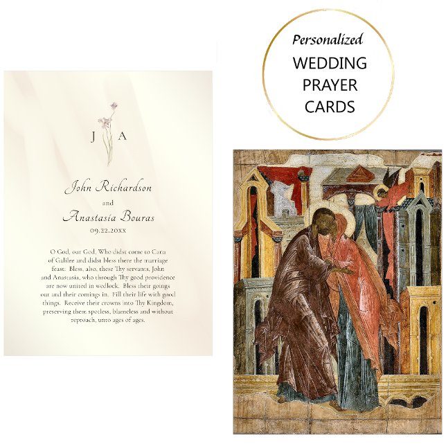 Simple Elegant Wildflowers Wedding Prayer Card (Creator Uploaded)