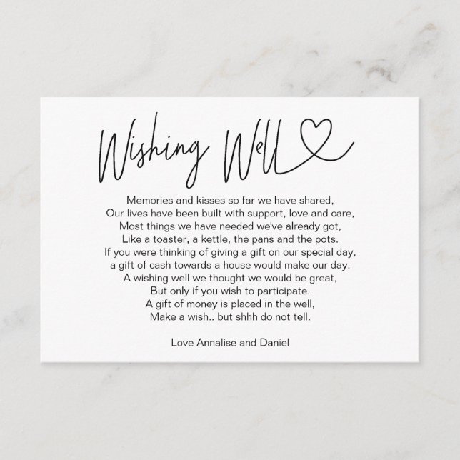 Simple Elegant Wishing Well Card (Front)