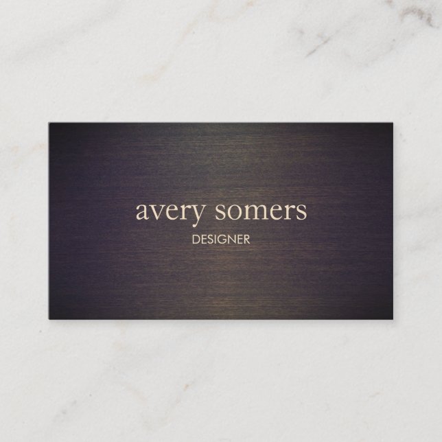 Simple Elegant Wood Minimalist Designer Business Card (Front)