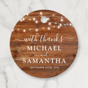 Simple Elegant Wood Rustic Wedding Favour Thank Yo Tags