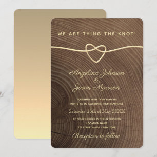 Simple Elegant Wood Wedding Invitation